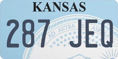 KS license plate 287JEQ
