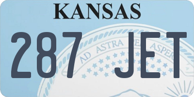 KS license plate 287JET
