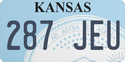 KS license plate 287JEU