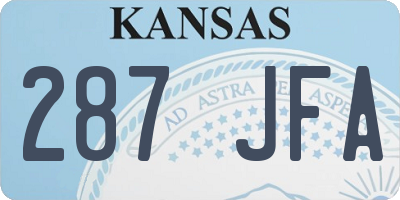 KS license plate 287JFA