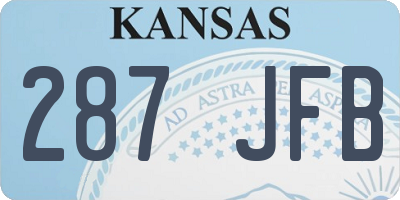 KS license plate 287JFB