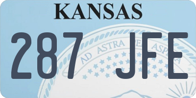 KS license plate 287JFE