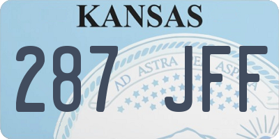 KS license plate 287JFF