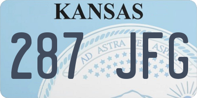 KS license plate 287JFG
