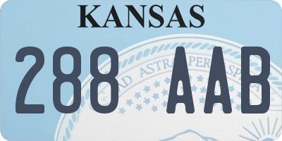 KS license plate 288AAB