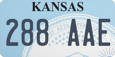 KS license plate 288AAE