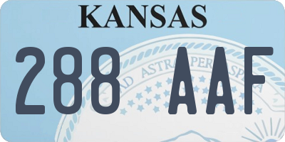 KS license plate 288AAF