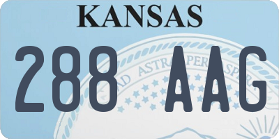 KS license plate 288AAG