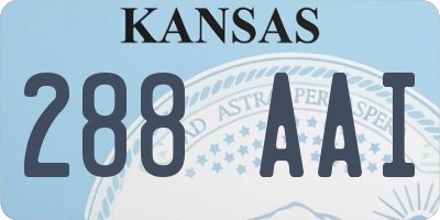 KS license plate 288AAI