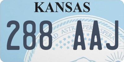 KS license plate 288AAJ
