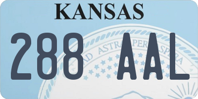 KS license plate 288AAL