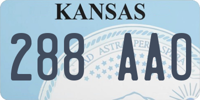 KS license plate 288AAO