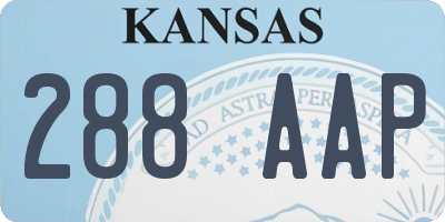 KS license plate 288AAP