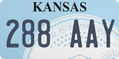 KS license plate 288AAY