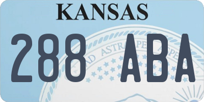 KS license plate 288ABA