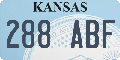 KS license plate 288ABF