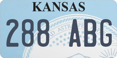 KS license plate 288ABG