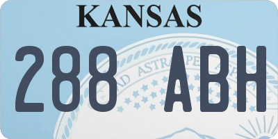 KS license plate 288ABH