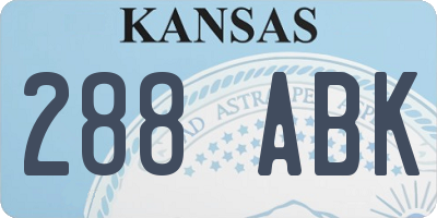KS license plate 288ABK
