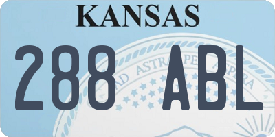KS license plate 288ABL