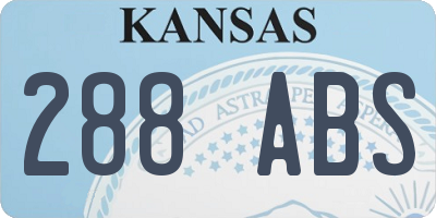 KS license plate 288ABS