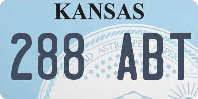 KS license plate 288ABT