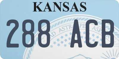 KS license plate 288ACB