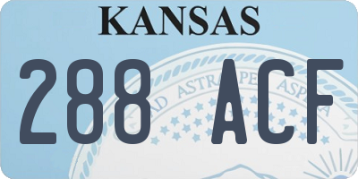 KS license plate 288ACF
