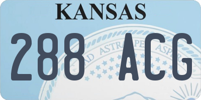 KS license plate 288ACG