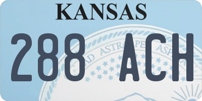 KS license plate 288ACH
