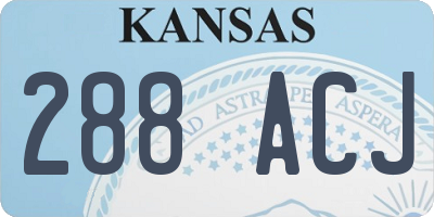 KS license plate 288ACJ