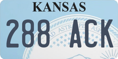 KS license plate 288ACK