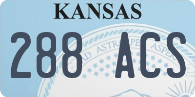 KS license plate 288ACS