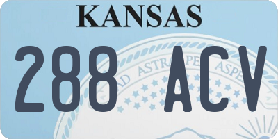 KS license plate 288ACV