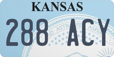 KS license plate 288ACY