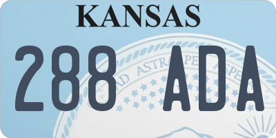KS license plate 288ADA