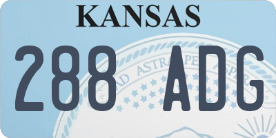 KS license plate 288ADG