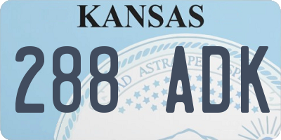 KS license plate 288ADK