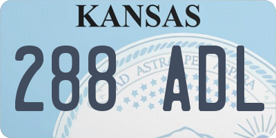 KS license plate 288ADL