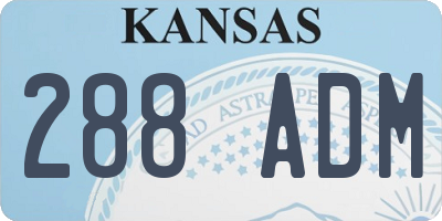 KS license plate 288ADM