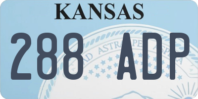 KS license plate 288ADP