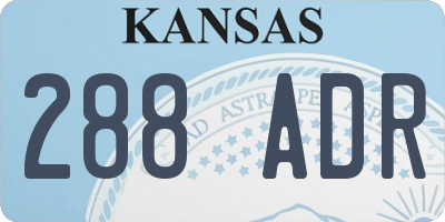 KS license plate 288ADR