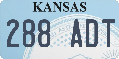 KS license plate 288ADT
