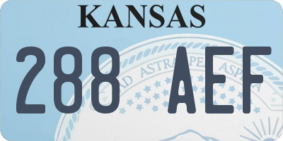 KS license plate 288AEF