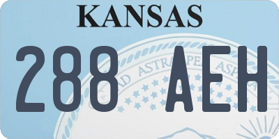 KS license plate 288AEH