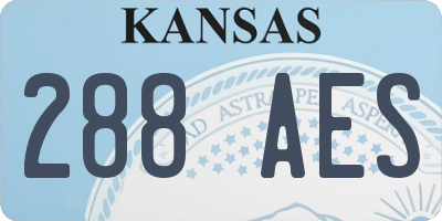 KS license plate 288AES