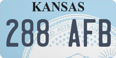 KS license plate 288AFB