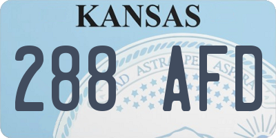 KS license plate 288AFD