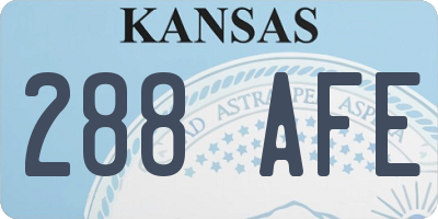 KS license plate 288AFE