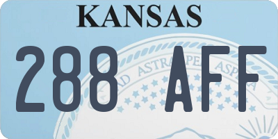 KS license plate 288AFF